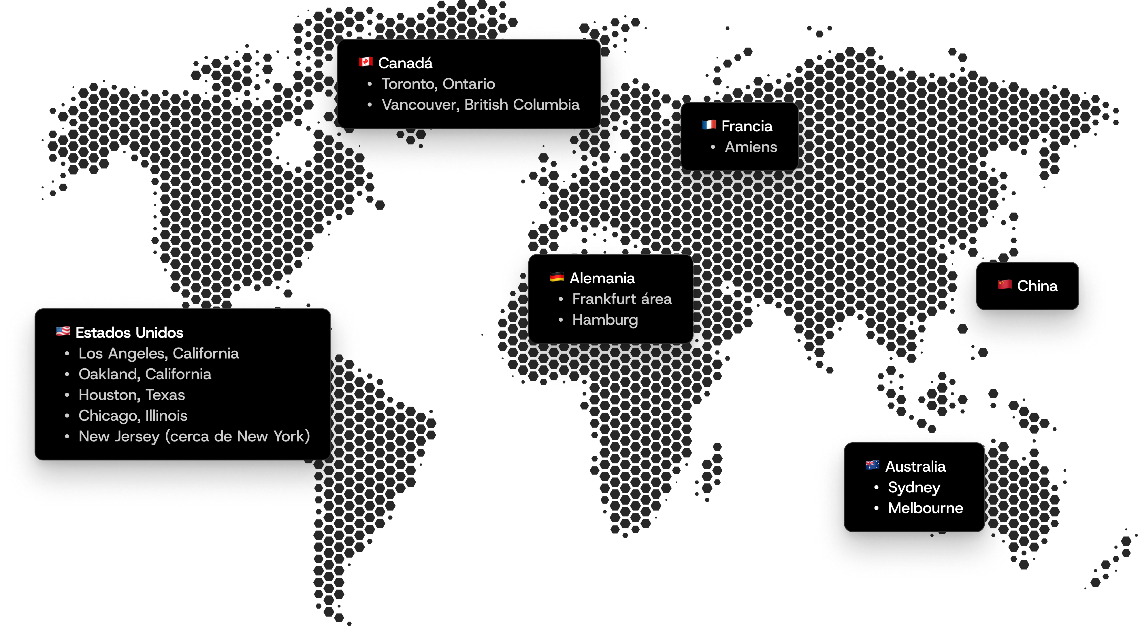 Mapa de ubicaciones de almacenes